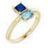 Genuine Sapphire Ring in 14 Karat Yellow Gold Genuine Sapphire & Aquamarine Ring