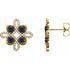 Created Sapphire Earrings in 14 Karat Yellow Gold Chatham Created Genuine Sapphire & 1/4 Carat Diamond Earrings