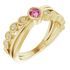Pink Tourmaline Ring in 14 Karat Yellow Gold Chatham Created Tourmaline & .05 Carat Diamond Ring