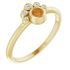 Golden Citrine Ring in 14 Karat Yellow Gold Citrine & .04 Carat Diamond Ring