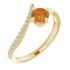 Golden Citrine Ring in 14 Karat Yellow Gold Citrine & 1/10 Carat Diamond Bypass Ring