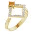 Golden Citrine Ring in 14 Karat Yellow Gold Citrine & 1/5 Carat Diamond Geometric Ring