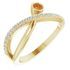14 Karat Yellow Gold Citrine & 0.2 Carat Weight Diamond Ring