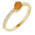 Golden Citrine Ring in 14 Karat Yellow Gold Citrine & 1/6 Carat Diamond Ring
