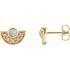 Fire Opal Earrings in 14 Karat Yellow Gold Ethiopian Opal & Pink Sapphire Fan Earrings