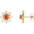 Fire Opal Earrings in 14 Karat Yellow Gold Fire Opal & 0.75 Carat Diamond Earrings
