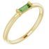 Pink Tourmaline Ring in 14 Karat Yellow Gold Green Tourmaline Stackable Ring