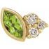 14 Karat Yellow Gold Peridot & .03 Carat Weight Diamond Left Earring