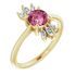 Pink Tourmaline Ring in 14 Karat Yellow Gold Pink Tourmaline & 1/4 Carat Diamond Ring