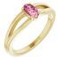 Pink Tourmaline Ring in 14 Karat Yellow Gold Pink Tourmaline Solitaire Youth Ring