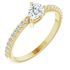 Genuine Sapphire Ring in 14 Karat Yellow Gold Sapphire & 1/6 Carat Diamond Ring