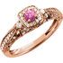14 KT Rose Gold 3.75mm Round Pink Sapphire & 1/3 Carat TW Diamond Ring