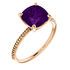 Genuine Amethyst Ring in 14 Karat Rose Gold Amethyst Ring