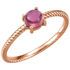 Genuine 14 Karat Rose Gold Pink Tourmaline Cabochon Ring