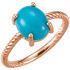 Genuine Turquoise Ring in 14 Karat Rose Gold Turquoise Cabochon Ring