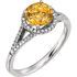 Buy 14 Karat White Gold 0.20 Carat Diamond & Citrine Ring