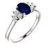 Buy 14 Karat White Gold Blue Sapphire  & 0.20 Carat Diamond Ring