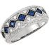 Genuine Sapphire Ring in 14 Karat White Gold Genuine Sapphire & 1/5 Carat Diamond Ring Size 5.5