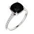 Black Black Onyx Ring in 14 Karat White Gold Onyx & 0.20 Carat Diamond Ring