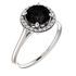Black Black Onyx Ring in 14 Karat White Gold Onyx & 0.12 Carat Diamond Ring