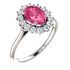 Shop 14 Karat White Gold Pink Tourmaline & 0.40 Carat Diamond Ring
