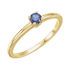 Genuine Sapphire Ring in Best 14 Karat Yellow Gold Round Genuine Sapphire 