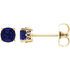 Buy 14 Karat Yellow Gold Genuine Chatham Blue Sapphire Earrings