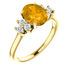 Genuine 14 Karat Yellow Gold Citrine & 0.25 Carat Diamond Ring