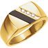 Buy 14 Karat Yellow Gold Men's Onyx & 0.10 Carat Diamond Ring