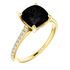 Black Black Onyx Ring in 14 Karat Yellow Gold Onyx & 0.20 Carat Diamond Ring