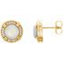 Buy 14 Karat Yellow Gold Opal & 0.17 Carat Diamond Earrings