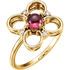 Buy 14 Karat Yellow Gold Pink Tourmaline & Diamond Clover Ring