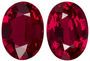 Gorgeous Ruby Oval Cut Well Matched Gemstone Pair, Vivid Rich Red, 7.2 x 5.2 mm, 2.38 carats