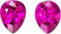 2.47 carats Rubellite Tourmaline 2 Piece Matched Pair in Pear Cut, Magenta Fuchsia, 8 x 6.3 mm