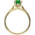 Attractive Woven Prong 1 carat GEM 6mm Tsavorite Garnet Solitaire Engagement Ring - Bezel Set Diamond Accents