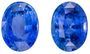Beautiful Blue Sapphire Gemstone Pair 2.68 carats, Oval Cut, 7.5 x 5.5 mm, with AfricaGems Certificate