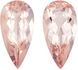 Beautiful Morganite Well Matched Gemstone Pair, Medium Pure Peach, Pear Cut, 16.1 x 8 mm, 7.32 carats