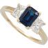 Buy Blue Sapphire & Diamond Accented 3-Stone Ring