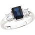Genuine  Blue Sapphire & Diamond Accented Ring