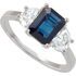 Genuine Blue Sapphire & Diamond Accented Ring