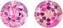 Bright & Lively Pink Tourmaline Well Matched Gemstone Pair in Round Cut, Medium Baby Pink, 8.4 mm, 5.05 carats