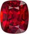 Bright & Lively Red Spinel Genuine Gemstone, Cushion Cut, Vivid Rich Red, 7.3 x 6.3 mm, 1.68 carats