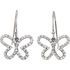 White Diamond Earrings in 14 Karat White Gold 0.40 Carat Diamond Butterfly Earrings