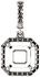 Dangle Halo Accented Pendant Mounting for Asscher Gemstone Size 5mm to 7mm