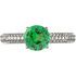Diamond Studded Pave Gold Ring in 14 kt White set with .55ct 5mm GEM Grade Tsavorite Garnet Round Cut for SALE