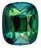 Fine Color Blue Green Sapphire Gemstone 3.53 carats, Cushion Cut, 8.6 x 7.4 mm, with AfricaGems Certificate