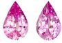 Fine Natural 6.5 x 4.2 mm Sapphire Loose Genuine Gemstone Pair in Pear Cut, Medium Pink, 0.97 carats