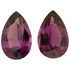 Genuine Rhodolite Garnet Well Matched Gem Pair in Pear Cut, 2.7 carats, 8.80 x 5.80 mm Displays Pure Purple Color