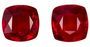 Genuine Ruby Cushion Shaped Gemstones Matching Pair, 2.62 carats, 6 x 6mm - Low Price on