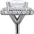 Gorgeous PreSet Halo Accented Peg Jewelry Finding for Square  Gemstone Size 4.50mm  5.50mm  Customize Metal Type